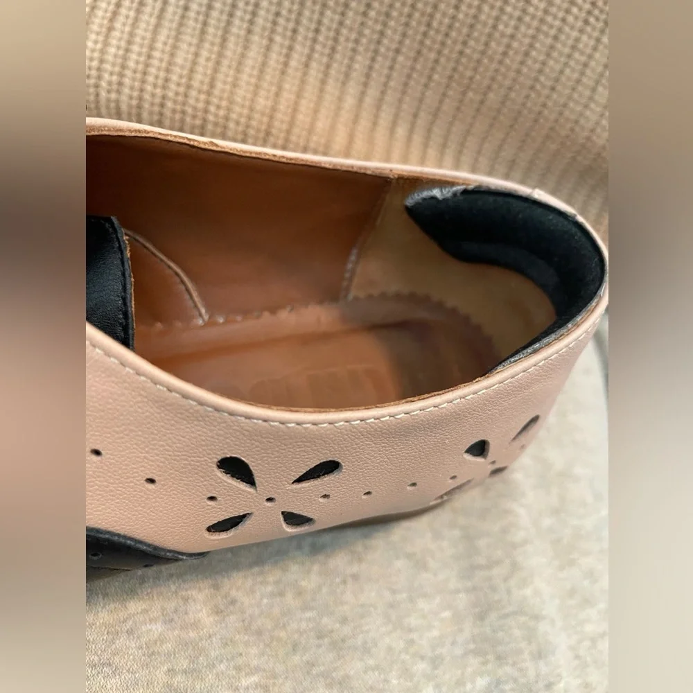 Julia Bo Floral Brogue Leather Oxfords - Size 39 - Picture 2 of 9